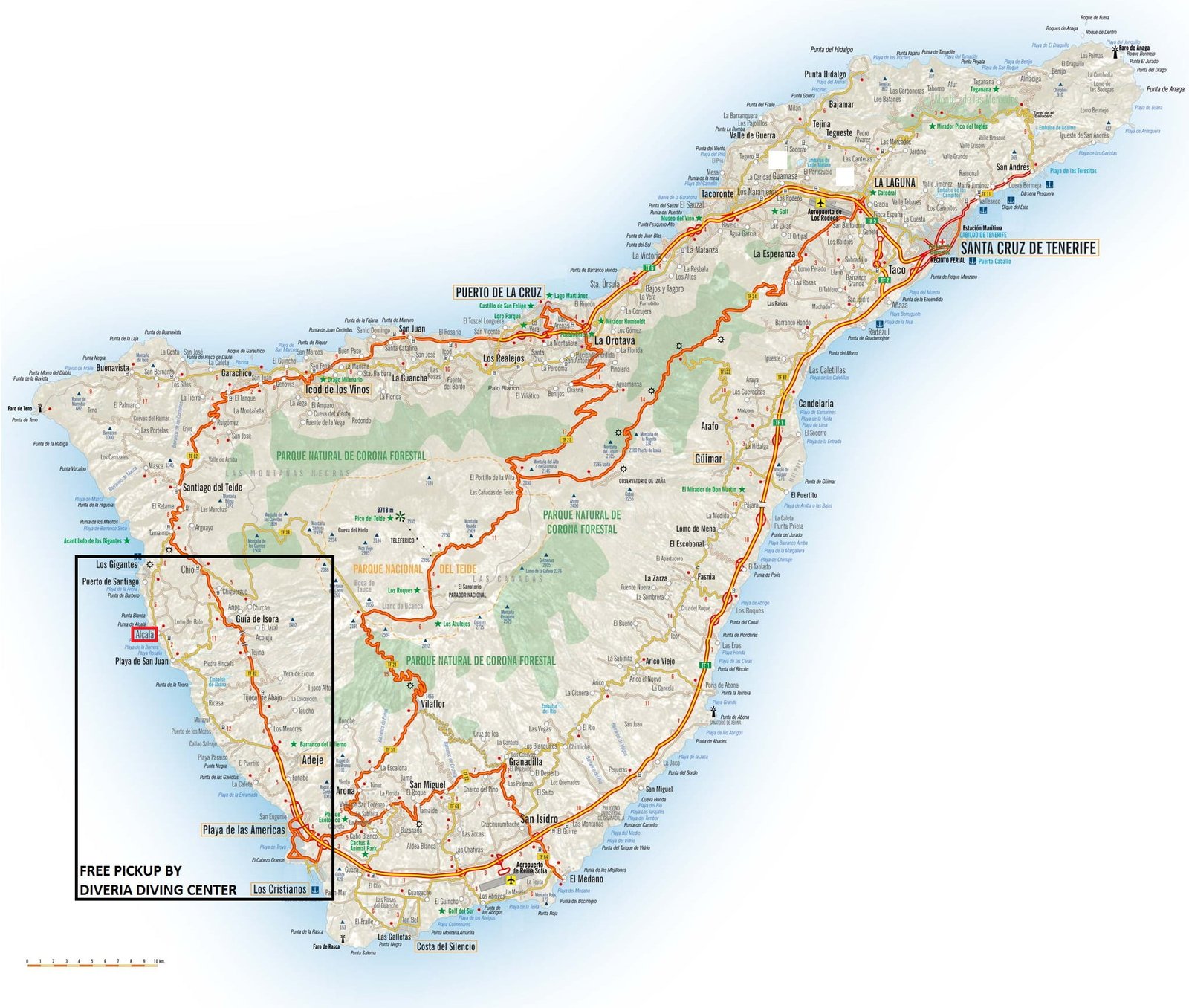 Free pickup for Diving Free pickup map